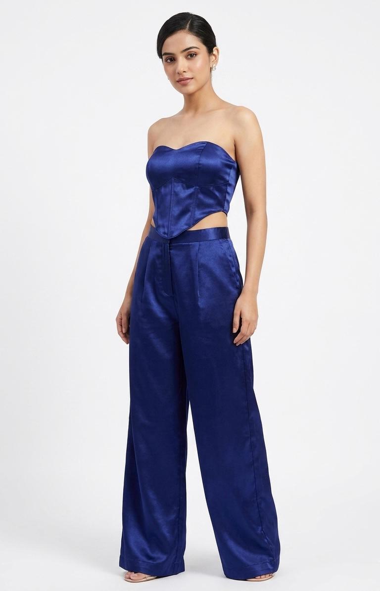 Blue Satin Corset