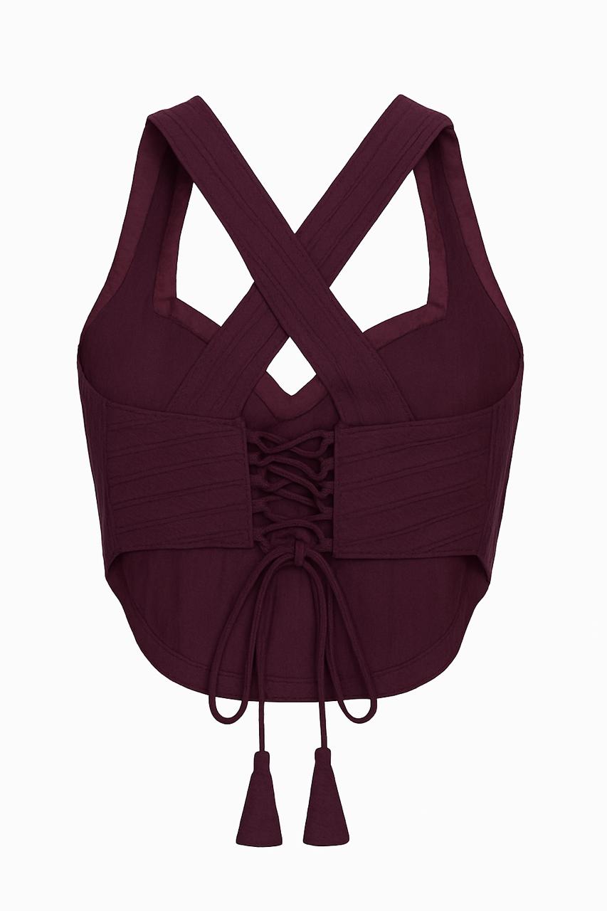 Criss-cross  padded Crop top